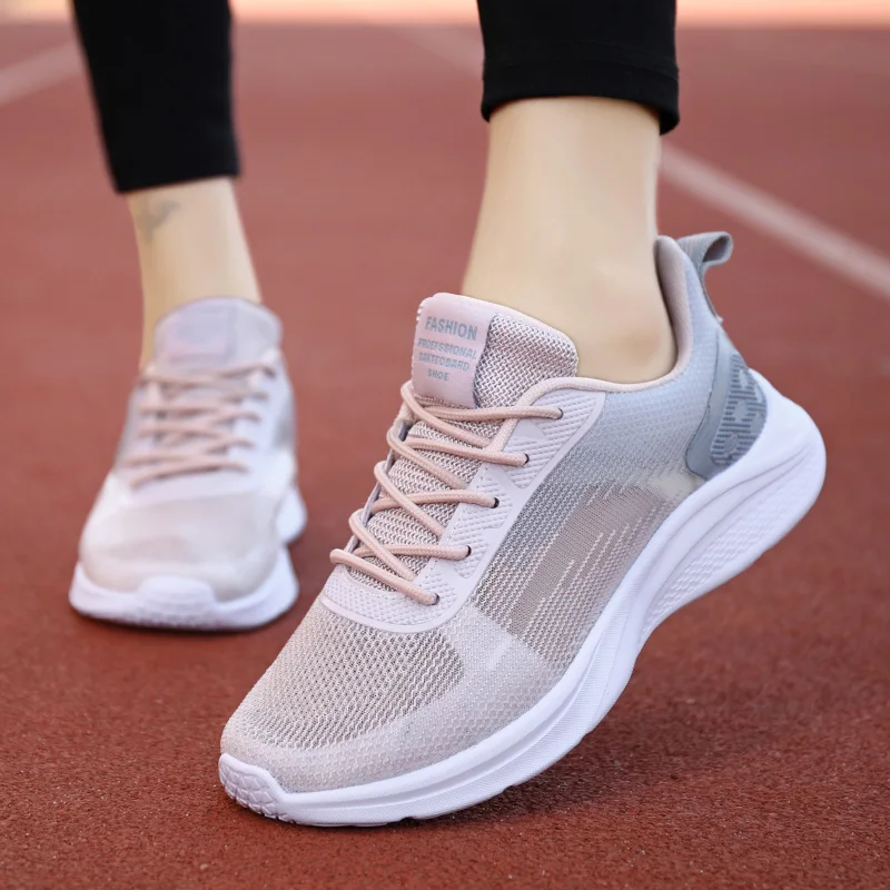 Sneakers Women's Lightweight Running Fitness Shoes Breathable Mesh Walking Shoes Women's Tennis Sports Training Shoes Lace Up