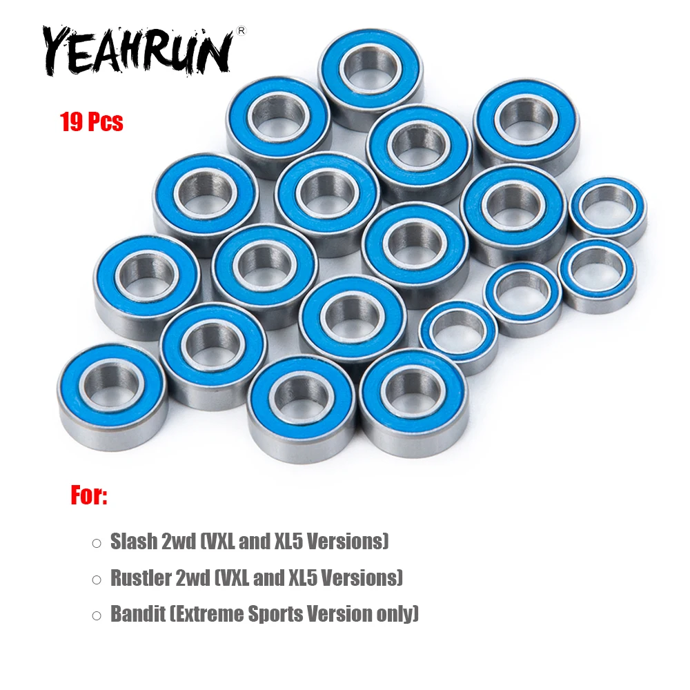 

YEAHRUN, 19 шт., металлические ступицы, комплект уплотненных подшипников для модели гусеничного автомобиля 2wd Bandit 1/10 RC