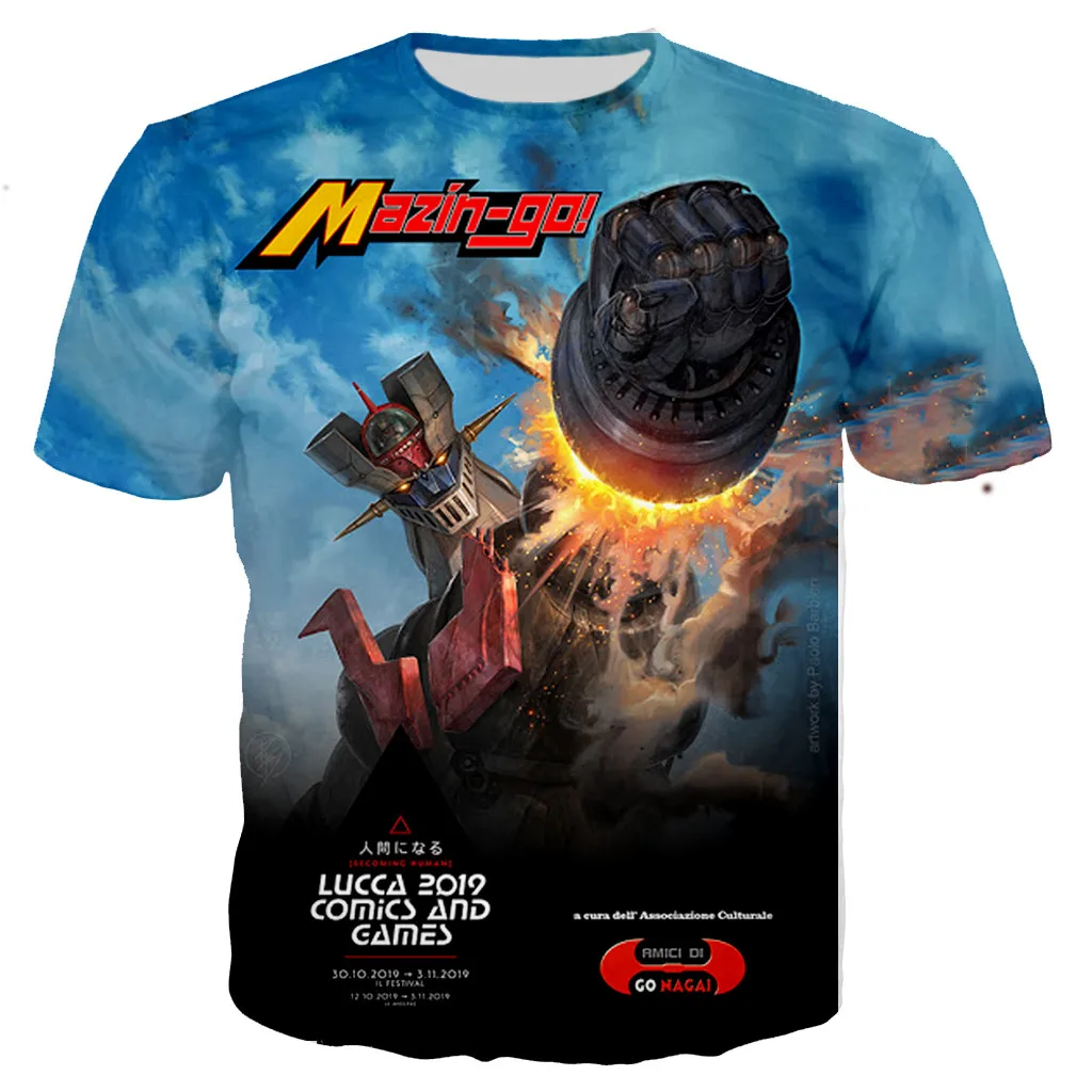 Японские футболки Mazinger Z для мужчин и женщин 3D с принтом модная повседневная