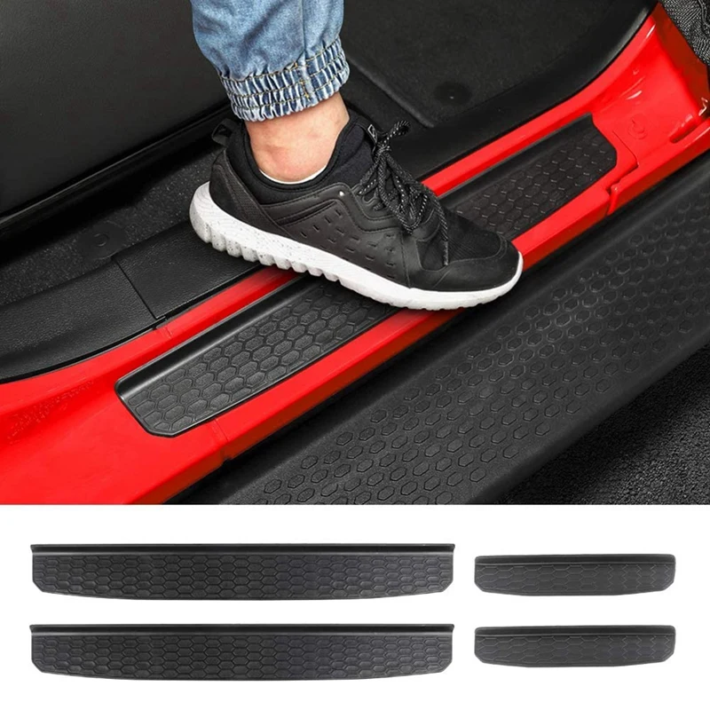 

Door Sill Guards Entry Scuff Plate Cover For Jeep- Wrangler JL 2018-2022 JT 2020-2022 Accessories