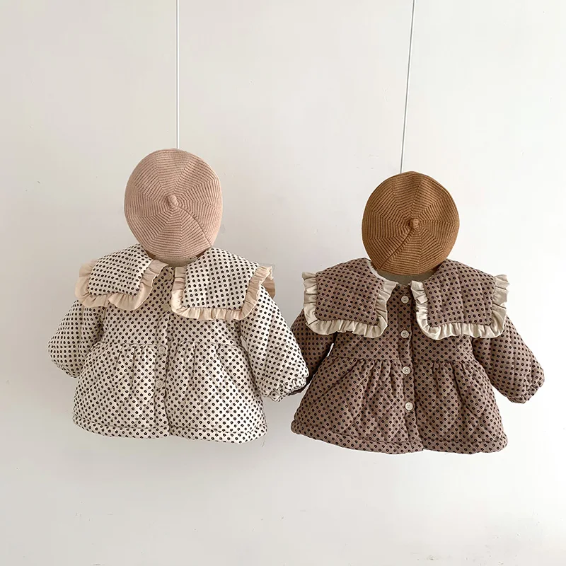 

HAYANA Winter Girls Clothes Floral Baby Parkas Thicken Lining Infant Girls Fur Coat Baby Outerwear