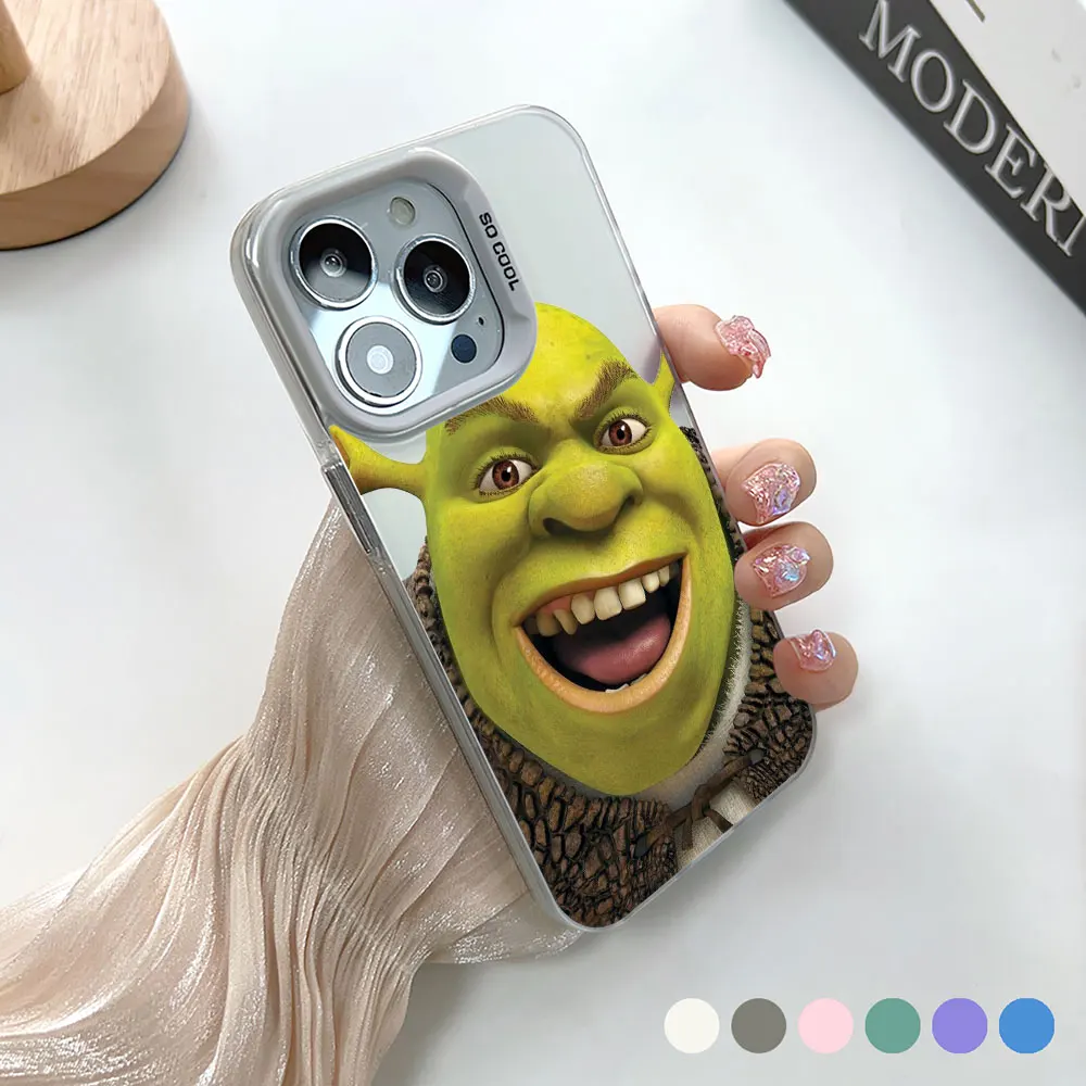 Забавный чехол для телефона Movie Shrek Apple iPhone 14 15 16 13 12 11 Pro 7 8 Plus X XR XS Max Cqoue Cool Laser Matte Cover