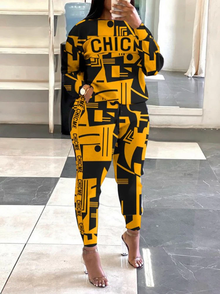 Женский летний комплект из двух предметов Топ с длинным рукавом и брюки