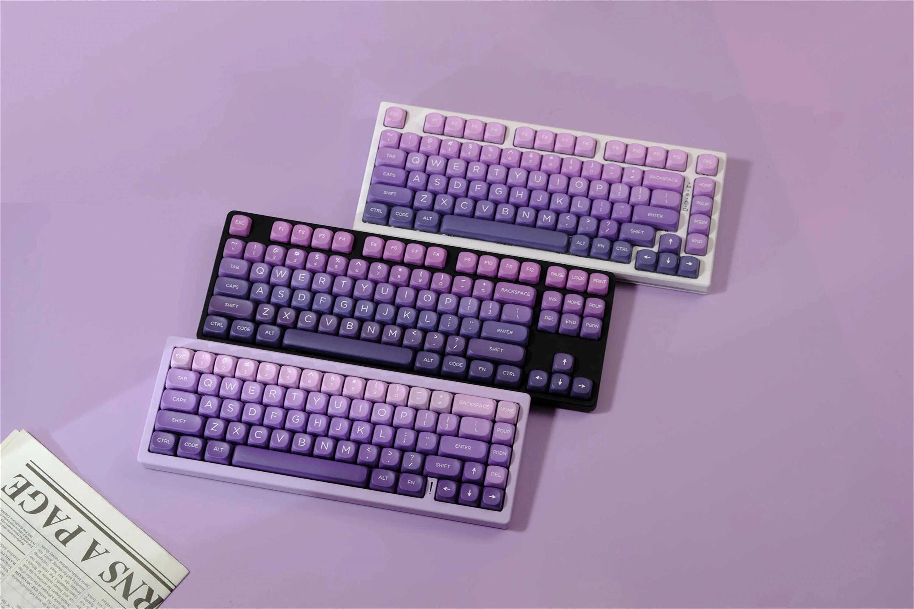 Фото Клавишные колпачки GMK Lucky Purple Gradient, 126 клавиш, материал PBT, профиль MOA XOA, DYE-SUB, для механической клавиатуры с переключателями MX №1