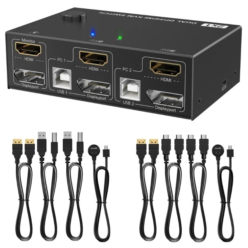 

KVM-переключатель с двумя мониторами, выход 4K @ 30 Гц, HDCP 2.0, Стандартная защита цифрового контента с высокой полосой пропускания