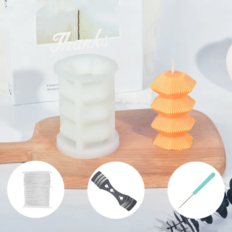 

Candle Silicone Mold 3D Mushroom Tower Shaped Scented Mould for Resin Diy Soap Candle Making Supplies Plaster Mold Deco Tools