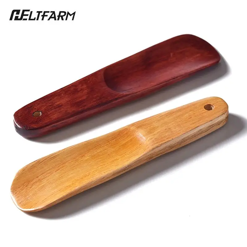 

1pc Solid Wood Shoehorn Natural Wooden Shoe Horn Portable Craft Long Handle Shoe Lifter Shoes Accessories