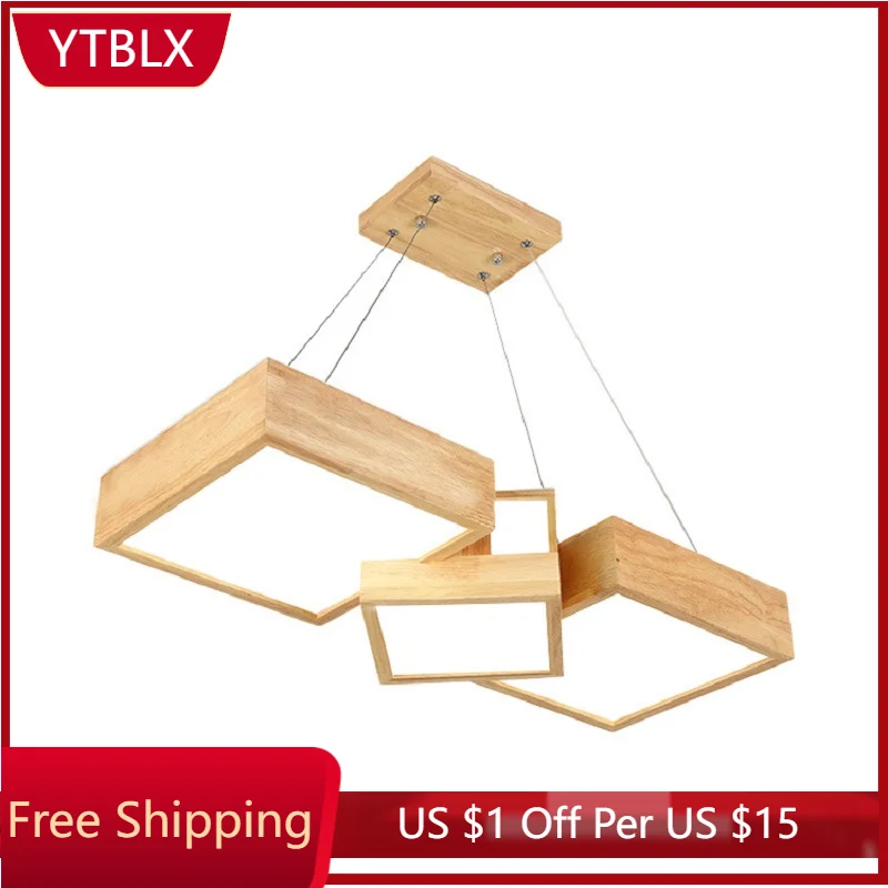 

Светодиодный подвесной светильник LukLoy в скандинавском стиле, деревянная лампа для столового стола из массива дерева, светильник для гостин...