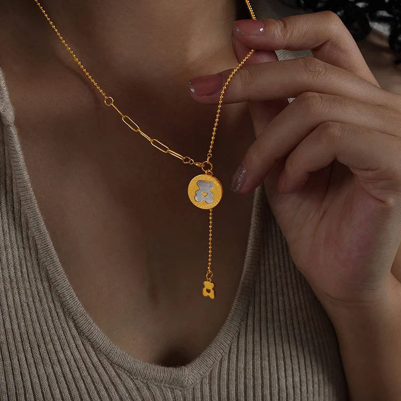 Женская позолоченная цепочка на шею из нержавеющей стали