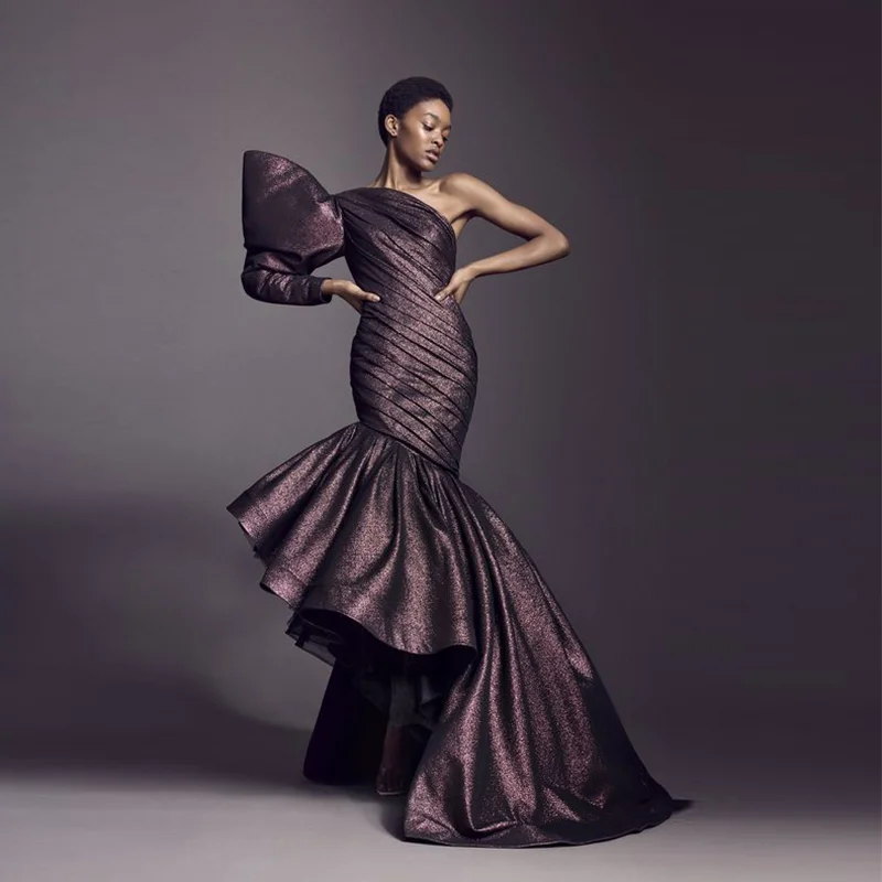 Темно-коричневое вечернее платье с юбкой-годе длинные платья из искусственной