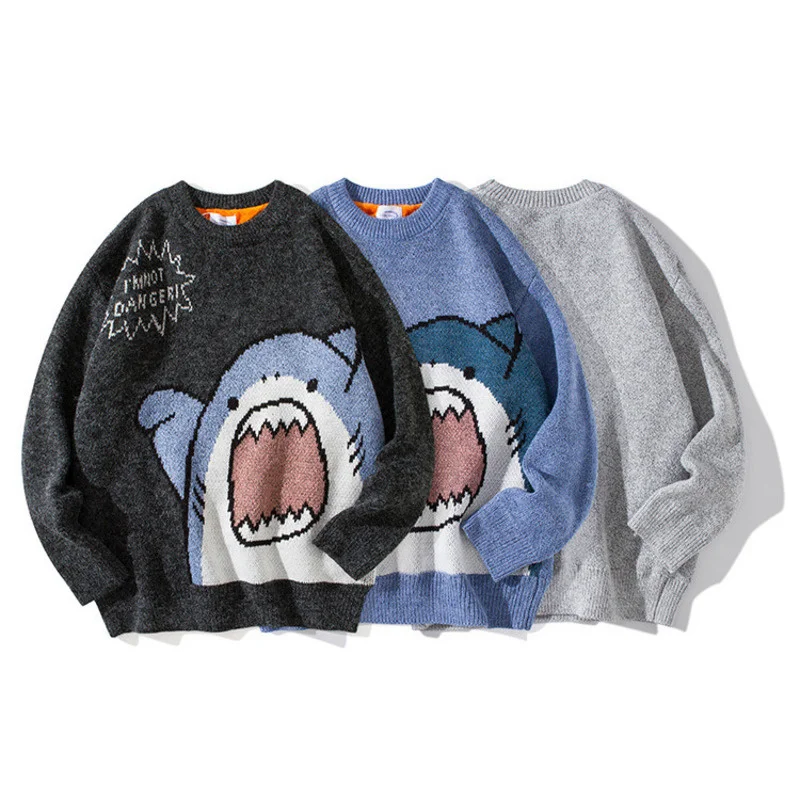 

Мужской свитер в стиле хип-хоп, с круглым вырезом