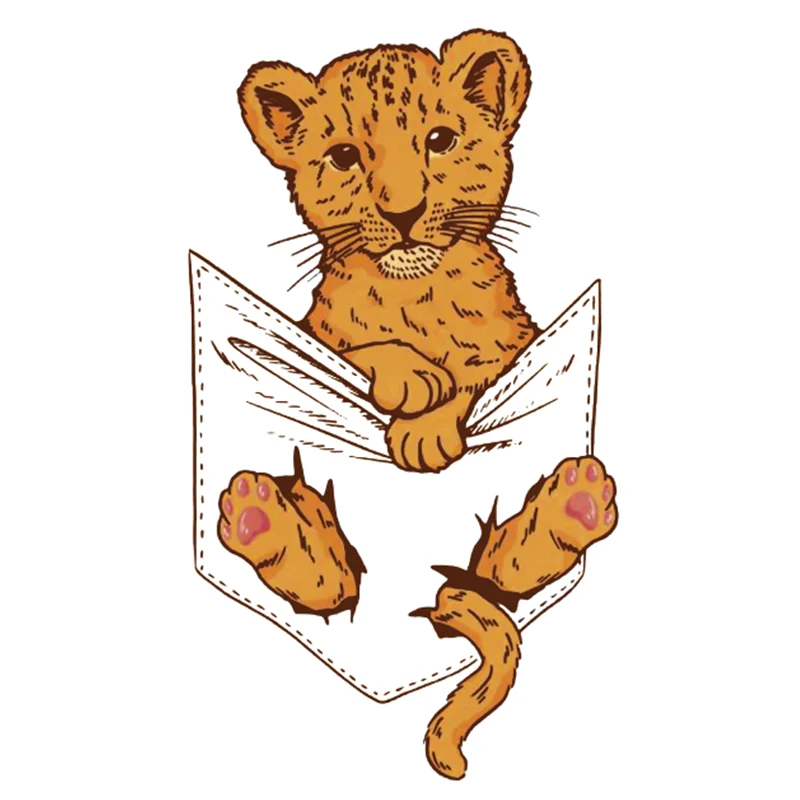 

Fashion Pattern Pocket Leopard Heat Tranfer Patches For Clothing Accessories DIY Stickers for Clothes Animal Patch Free Shipping