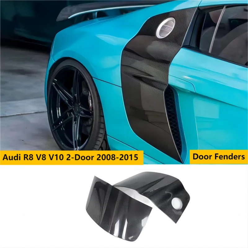 

Real Carbon Fiber Car Racing Side Door Fenders Blade Panels Flares For Audi R8 V8 V10 2-Door 2008-2015 Blade Fenders 2PCS