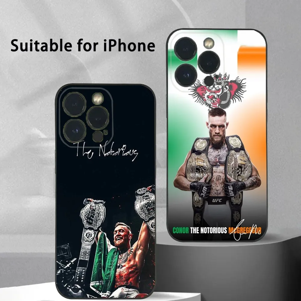 C-Conor M-McGregor Phone Case For iPhone 16 15 14 13 12 11 Plus Pro Max XS X XR SE Mini 8 7 Soft Silicone Black Cover