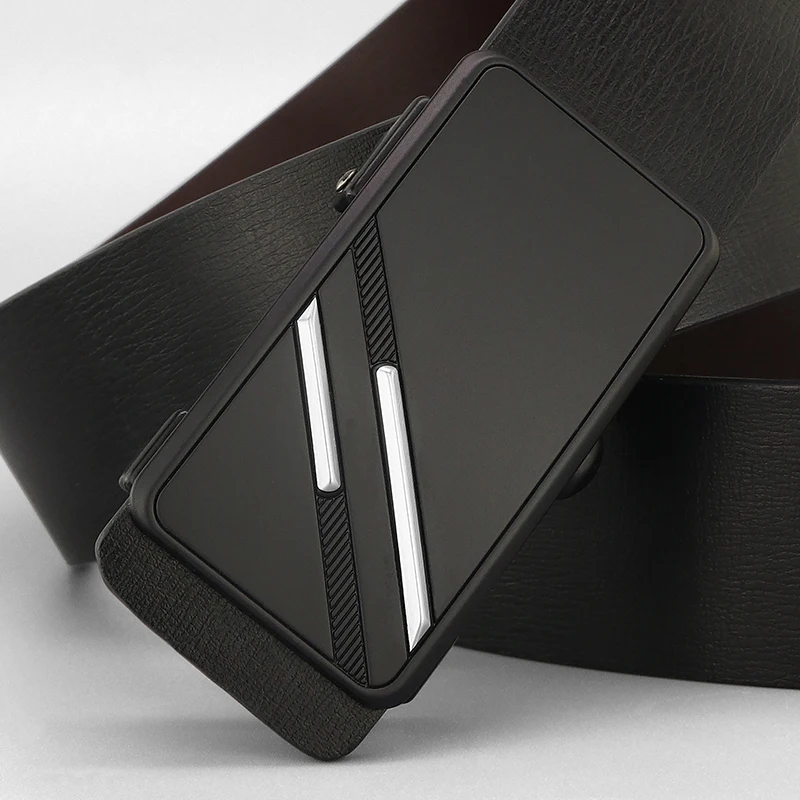 Ремень мужской из натуральной кожи с автоматической пряжкой 3 4 см