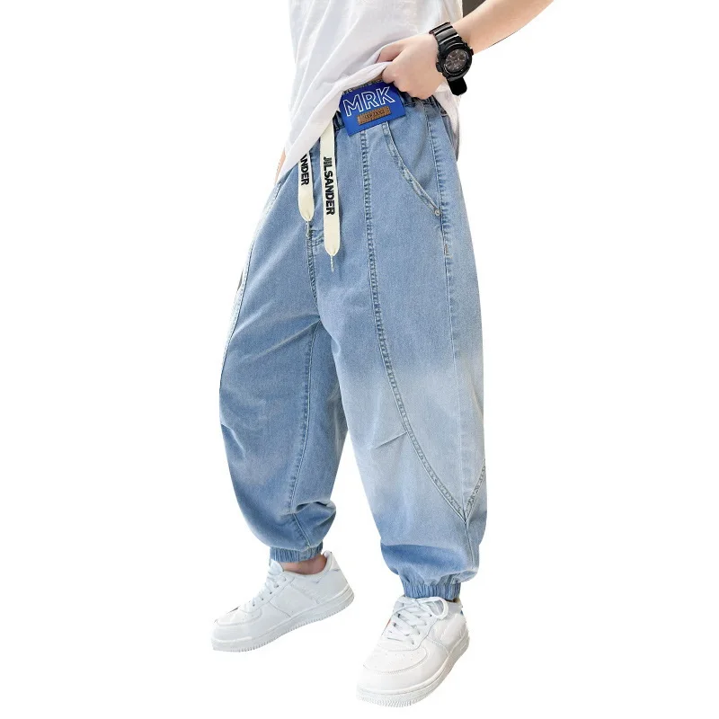 

New Arrival Summer Thin Tencel Jeans for Kids Boys 2023 Korean Children's Mosquito Proof Trousers Baby Denim Clothes 4-16 Years