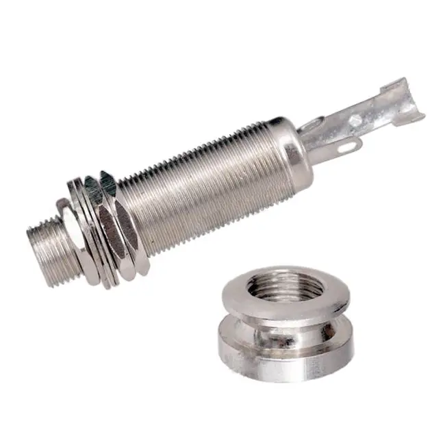 

A1347 1 Piece Guitar Bass End Pin Output Jack 1/4 inch Mono or Stereo Applications Silver