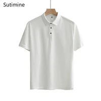 polo shirt men summer shirt for men solid color tops short sleeve slim r business casual tshirts men clothing