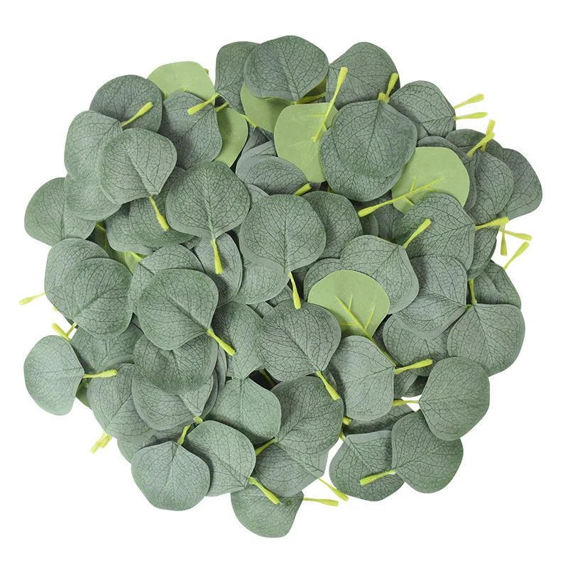

100 Pcs Artifical Eucalyptus Leaf Petal Silk Fake Plant Leaf For Wedding Party Decoration Home Garden Wreath Decor Supplies