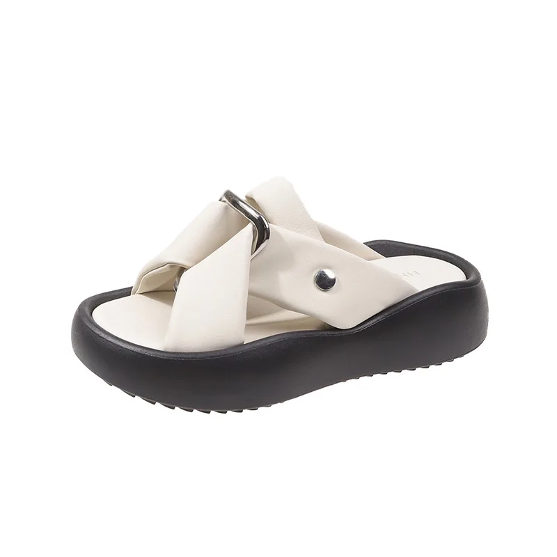 

Vintage Platform Sandals for Women Outfit 2023 Summer New Designer Heightened Slippers Fashion Casual Slipper Shoes Female