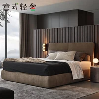 Master Bedroom Light Designer High-definition Imported Fabric New Luxury Round Bed Size Furniture Structure with Storage Space