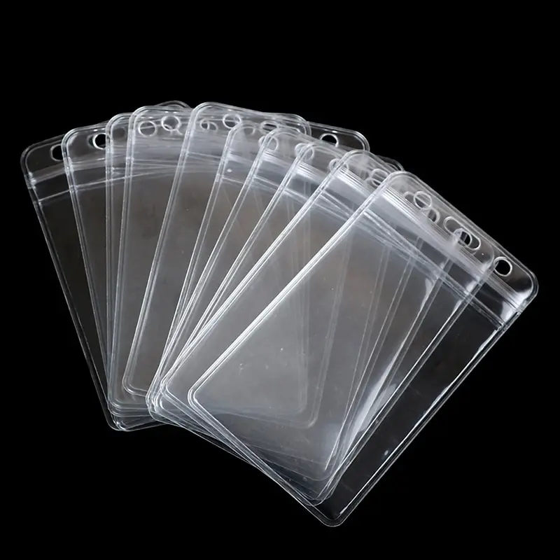

10Pcs/lot Vertical Transparent Vinyl Plastic Clears ID Card Bag Case Badge Holder Accessories Vertical ID Card Badge Holders