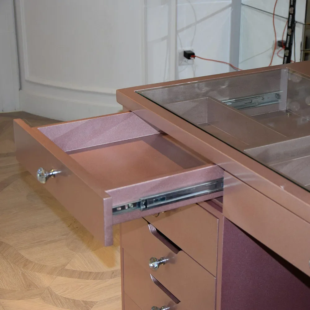 Мебель для макияжа туалетный столик искусственная кожа с подсветкой зеркала