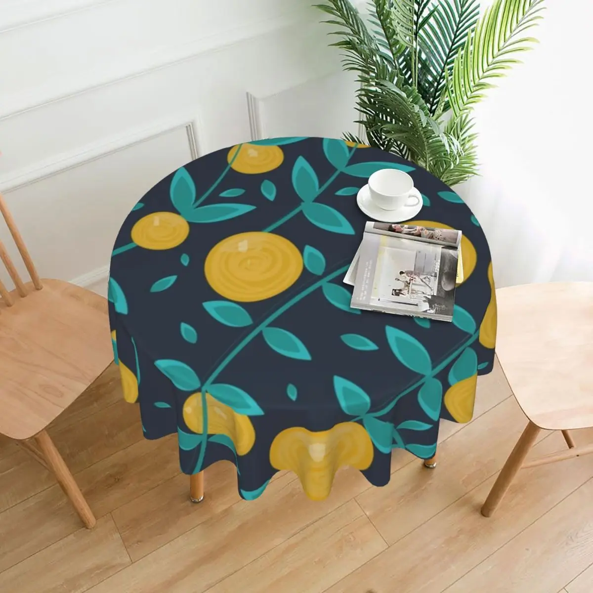 

Oranges Leaves Tablecloth Fruit Vintage Print Printed Protector Table Cover Polyester Outside Cheap Elegant Table Cloth