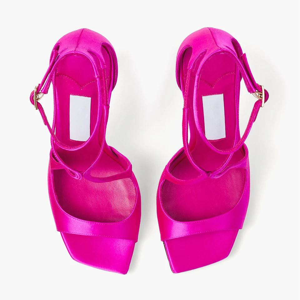 Popular brand lady summer peep toe sandals sexy women shoes buckle strap stiletto high heel