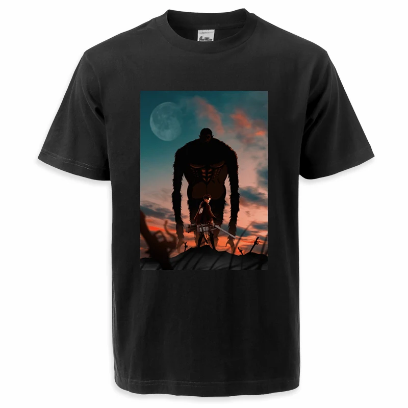 

Футболка Мужская/Женская хлопковая с круглым вырезом и принтом «атака на Титанов»