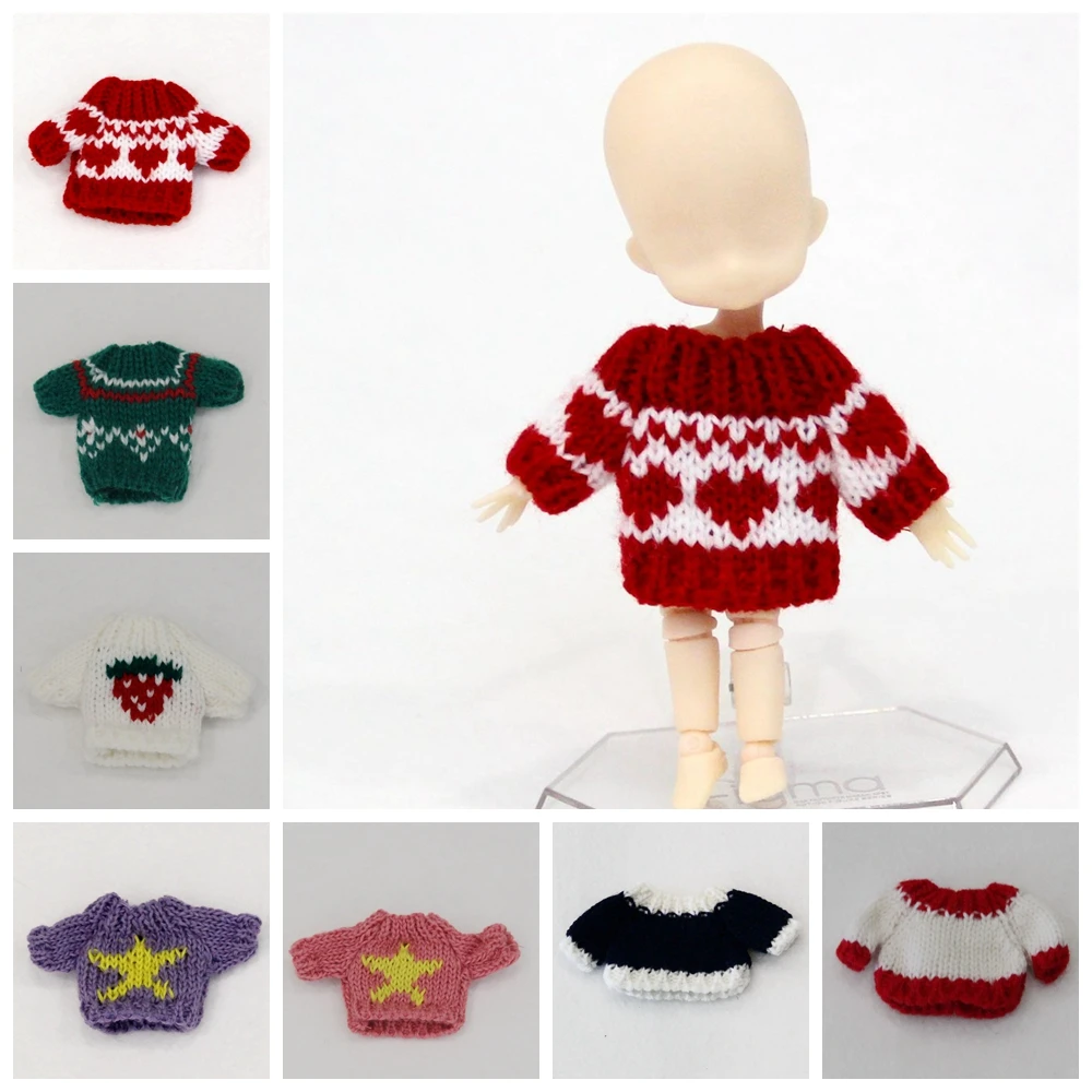 Sweater Doll Accessories For Dolls 1/12 Ob11 12cm Doll