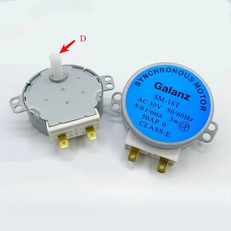 Фото SM-16T AC 30 В 50/60 Гц для Galanz микроволновая печь поворотный стол синхронный двигатель D-образной формы 5/6 об/мин №1