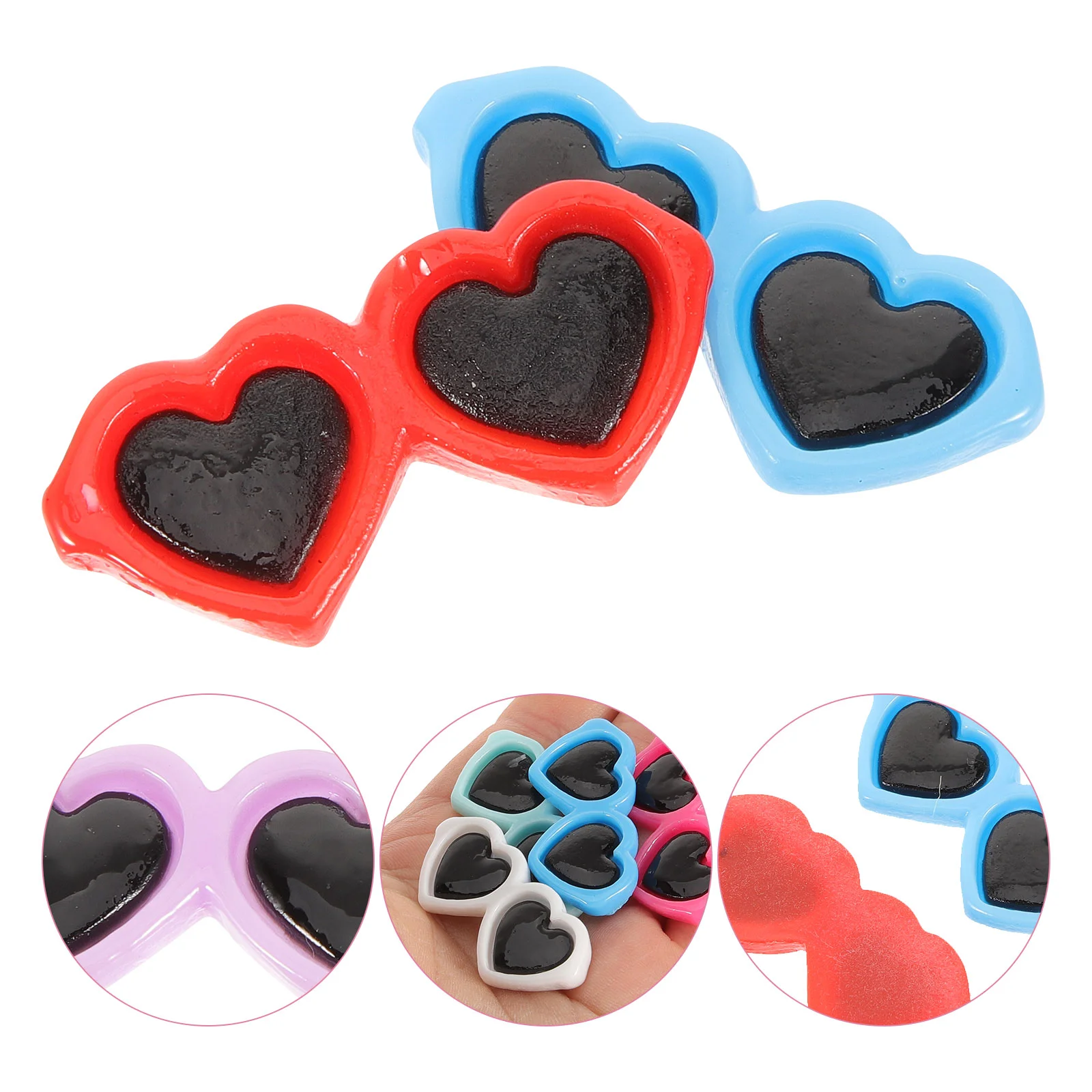 

80Pcs Novelty Sunglasses Charms Resin Small Sunglasses Crafts Phone Shell DIY Sunglasses Ornaments