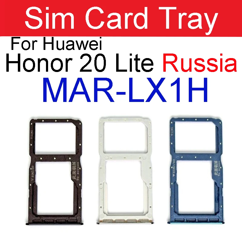 Лоток для Sim-карты, гнездо, адаптер для Huawei Honor 20 Lite, Россия, стандартный держатель для SIM-карты, картридер для Micro SD, запасные части