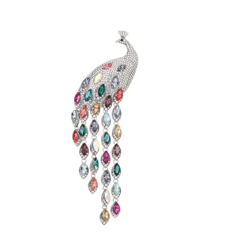 Женская брошь в форме павлина Эксклюзивная из австрийского хрусталя