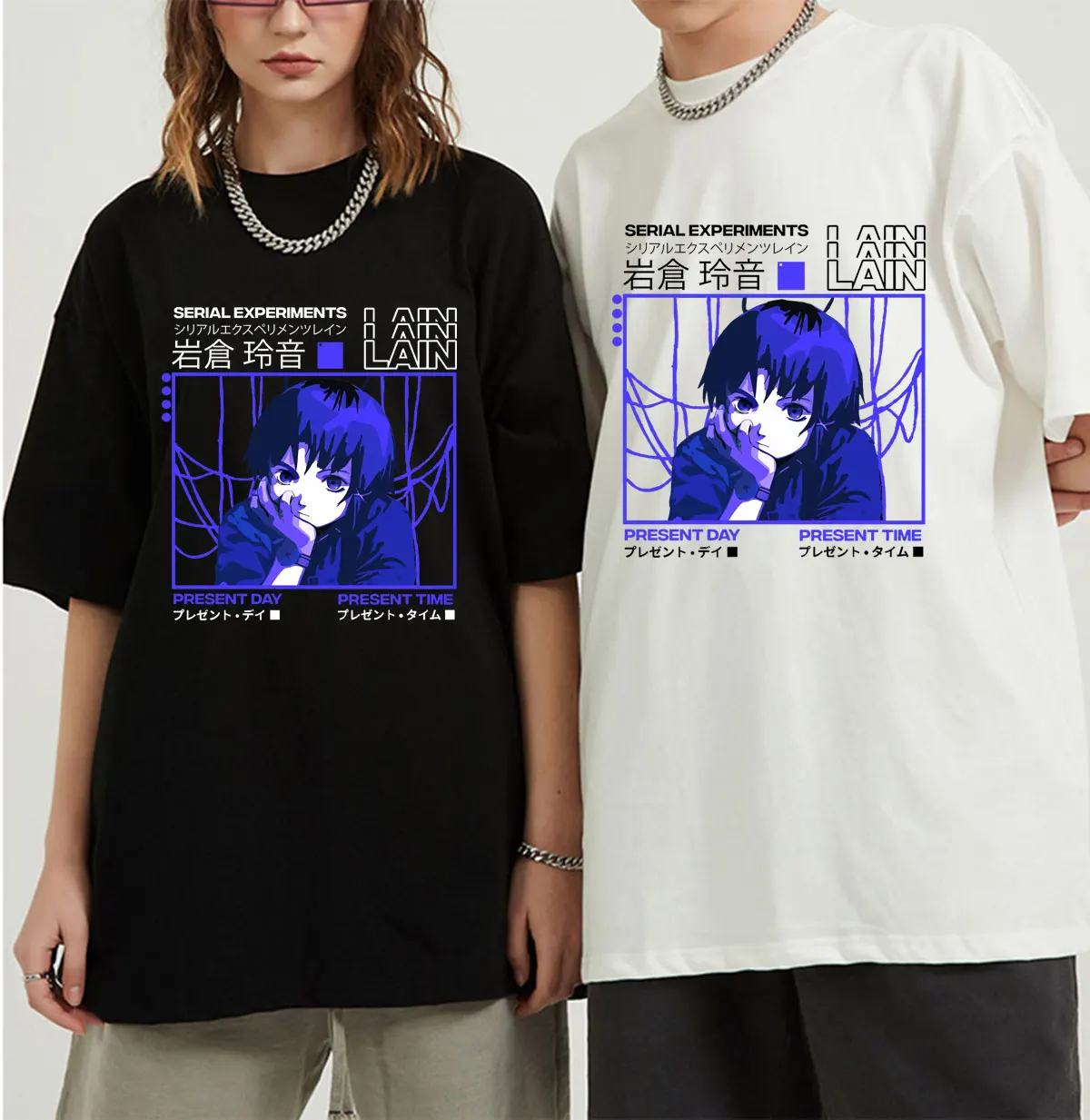 

Summer Casual Series Experiment: Oversized T-shirt Men's cotton T-shirt malfunction Iwakura Comics sci-fi short sleeve T-shirt