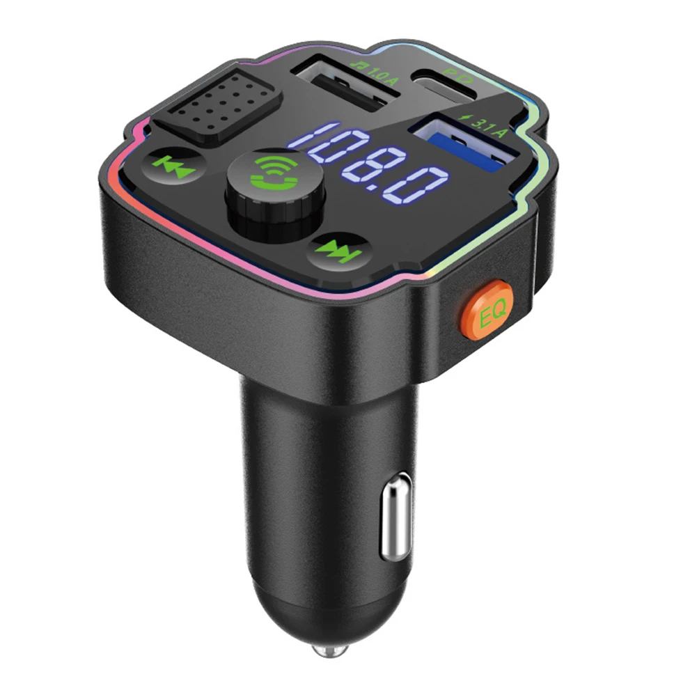 

Автомобильный FM-передатчик, Автомобильный MP3-плеер Type C PD 20 Вт, USB QC3.0, быстрая зарядка, автомобильное зарядное устройство, громкая связь, Bluetooth...