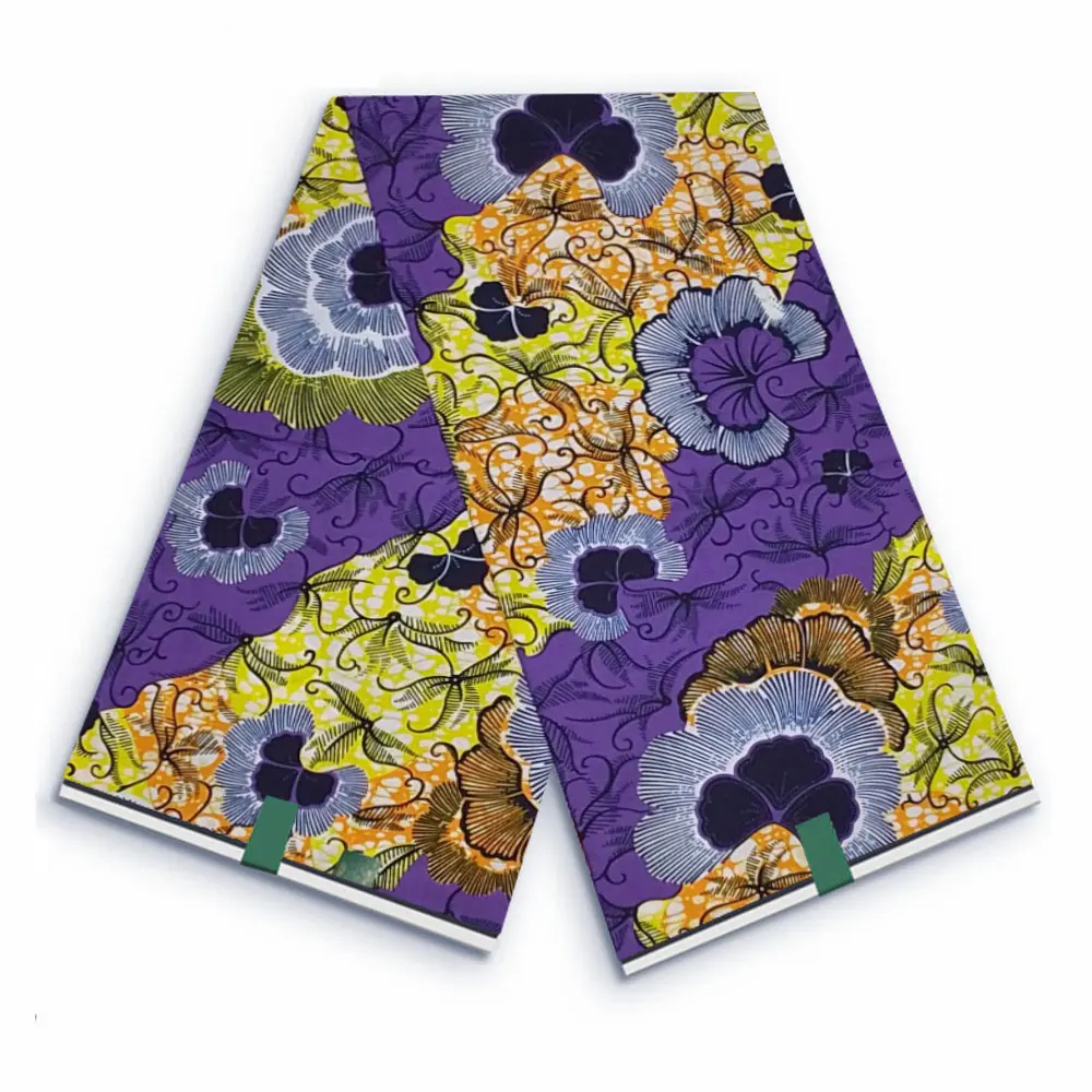 

African Wax Fabric Prints Veritable 6 yards Nigerian Ankara Block Super High Quality New style Batik 100% Cotton For sewing