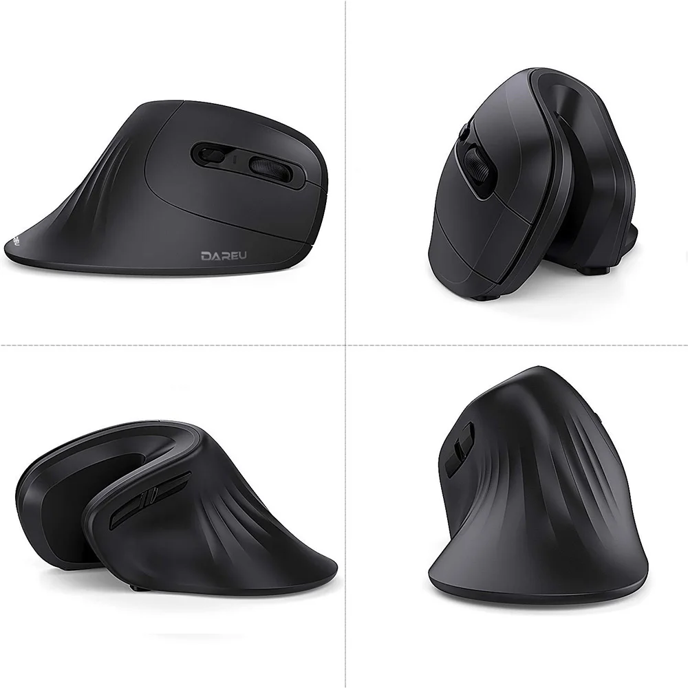 DAREU Ergonomic Vertical Wireless Mouse 2.4Ghz Optical Skin 6 Buttons Comfortable Gaming Mice with Adjustable DPI For Computer |