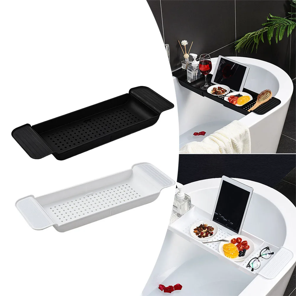 

Bathtub Shelf Extendable Bathroom Bathtub Tray Shower Bamboo Bath Tub Rack Towel Book Holder Storage Organizer Accessories