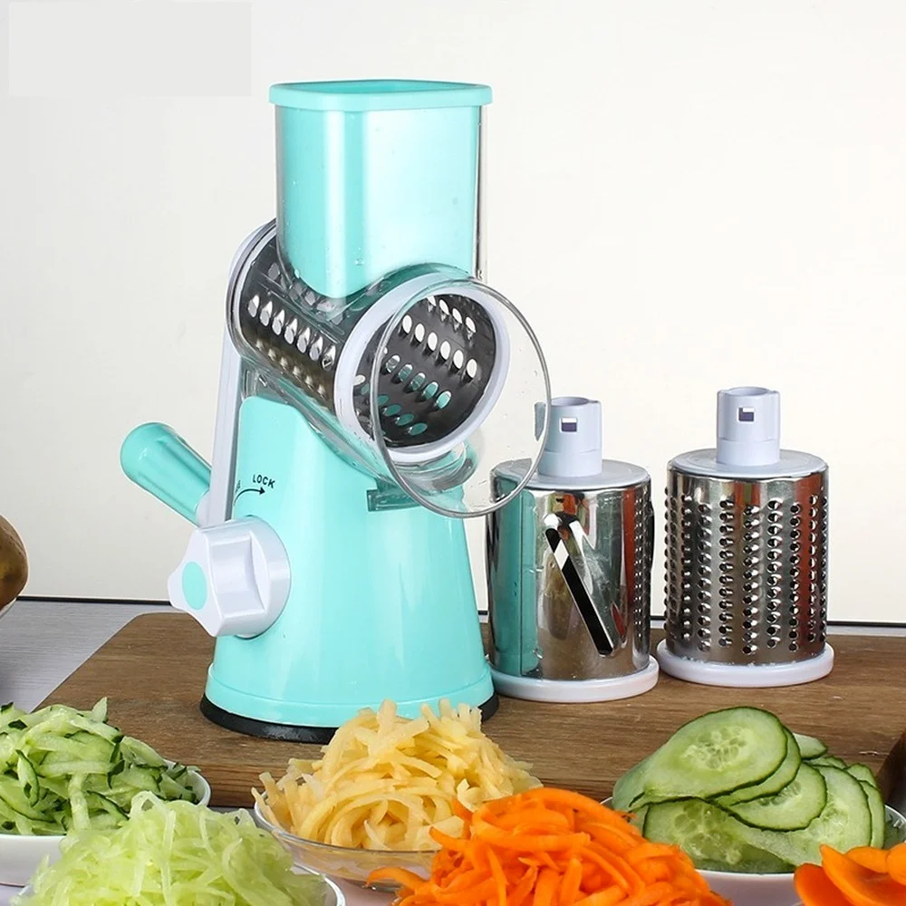 

Hand-operated Multi-function Drum Vegetable Chopper Potato Slice Chopper Pressed Vegetable Grinder Peeled Garlic Chopper