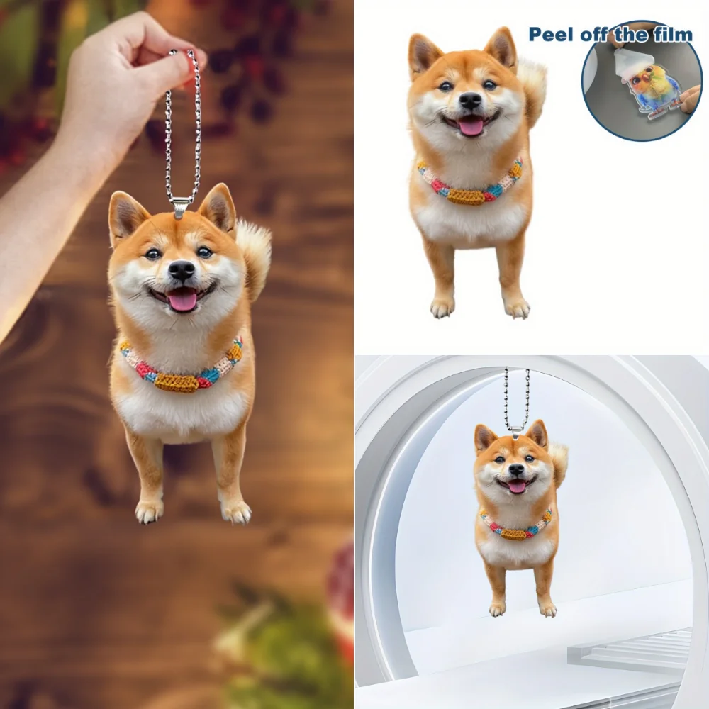 Улыбающийся 2D акриловый кулон-брелок Шиба-ину универсальный шарм милого щенка