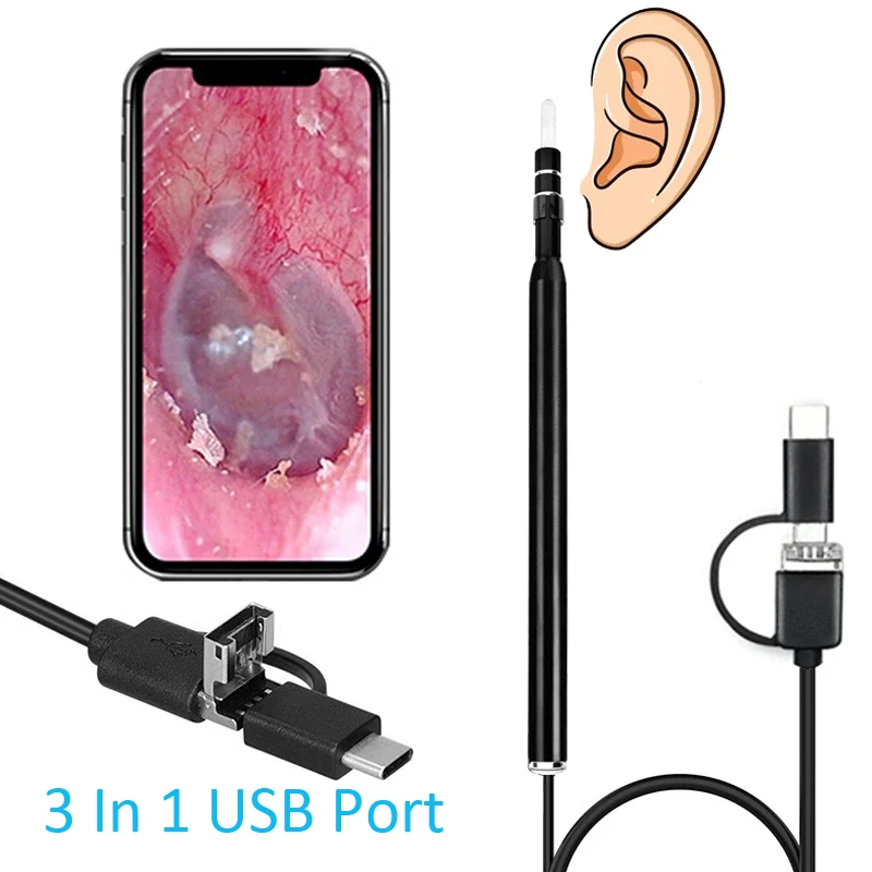 3 в 1 USB-эндоскоп для чистки ушей 5 мм