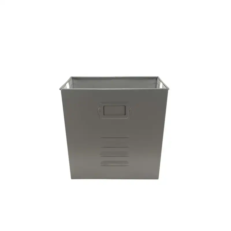 

free shipping CC Christmas Decor 12.75" Gray Rectangular Metallic Wire Storage Basket