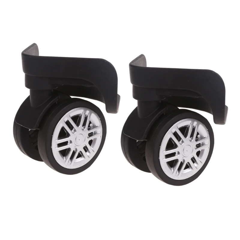 

Trolley Casters Double Row Swivel Suitcase Silent Wheels 2pcs Black