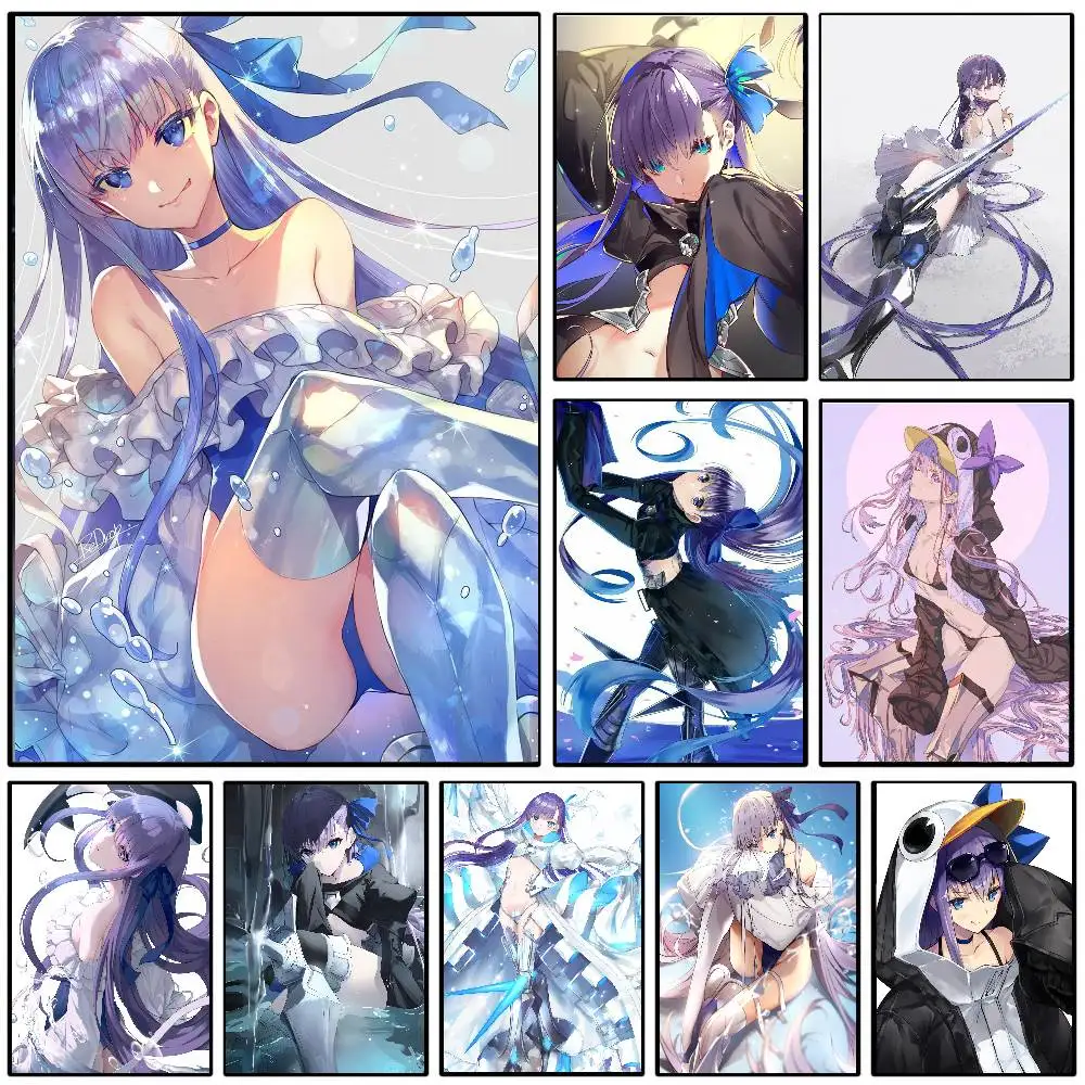 Фото Анимированная наклейка Meltryllis Fate Grand Order для стен, водонепроницаемая, для дома, гостиной, спальни, бара, эстетическое украшение №5