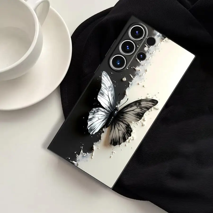 Чехол для Samsung Galaxy S26 Ultra S10 S9 Note 20 8 9 10 S20 Ultra S25 Plus S21 FE S24 S23, чехол-накладка для телефона, черный, белый (art.: 3920da12efbe9) - 3920da12efbe9