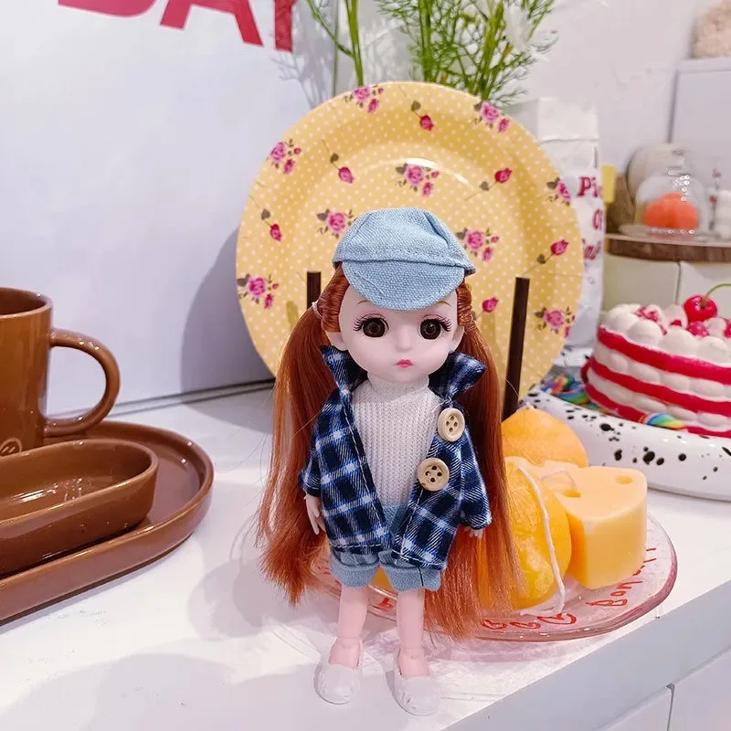 

New Clothes Suitable for 16CM Doll Girl Clothes Cool Fashion Casual Suit Doll Accessories Clothing 1/12 Bjd Girl Gift Toy