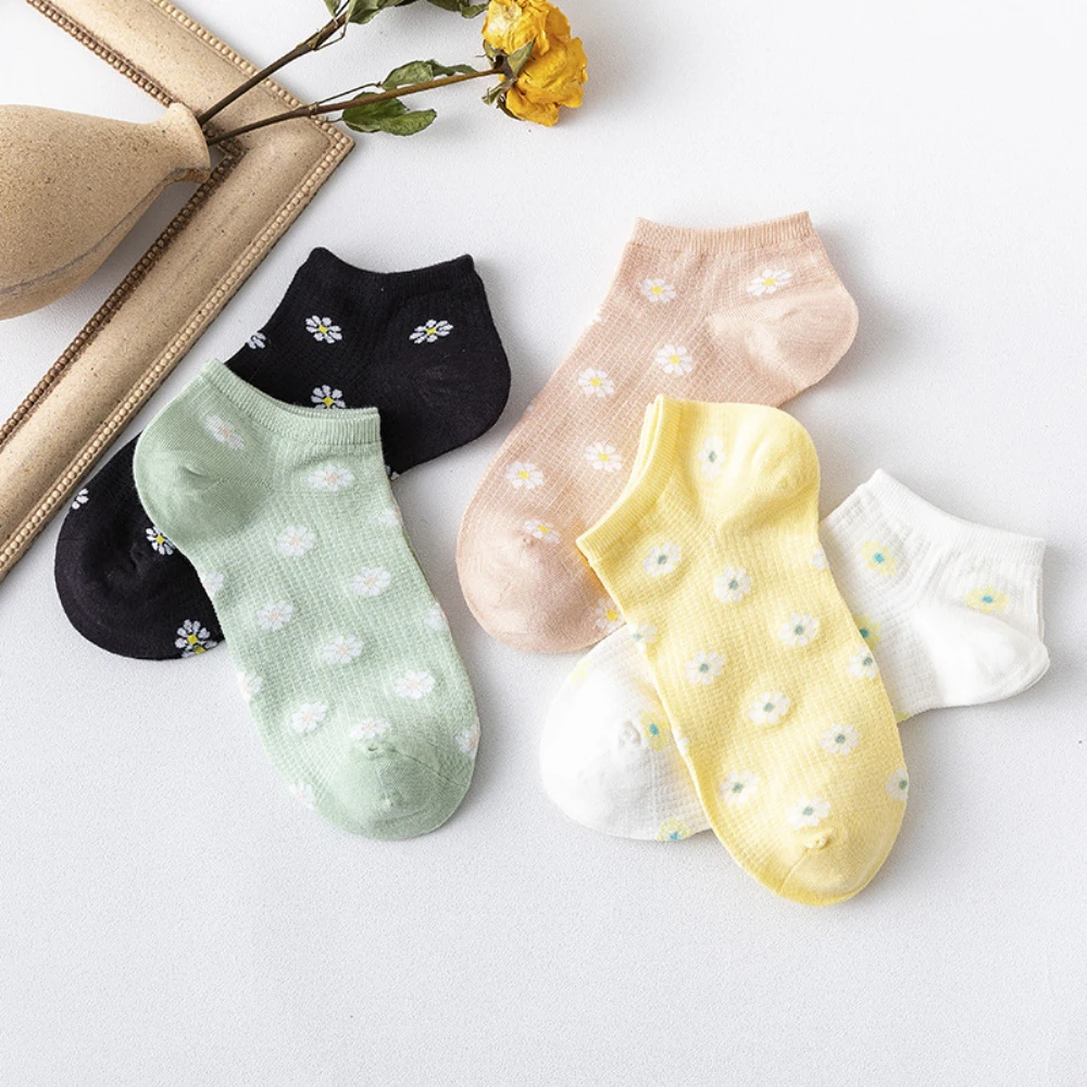 

3 пары/Лот Модные женские носки милые короткие носки с цветочным узором невидимые женские носки-лодочки хлопковые весенне-летние носки