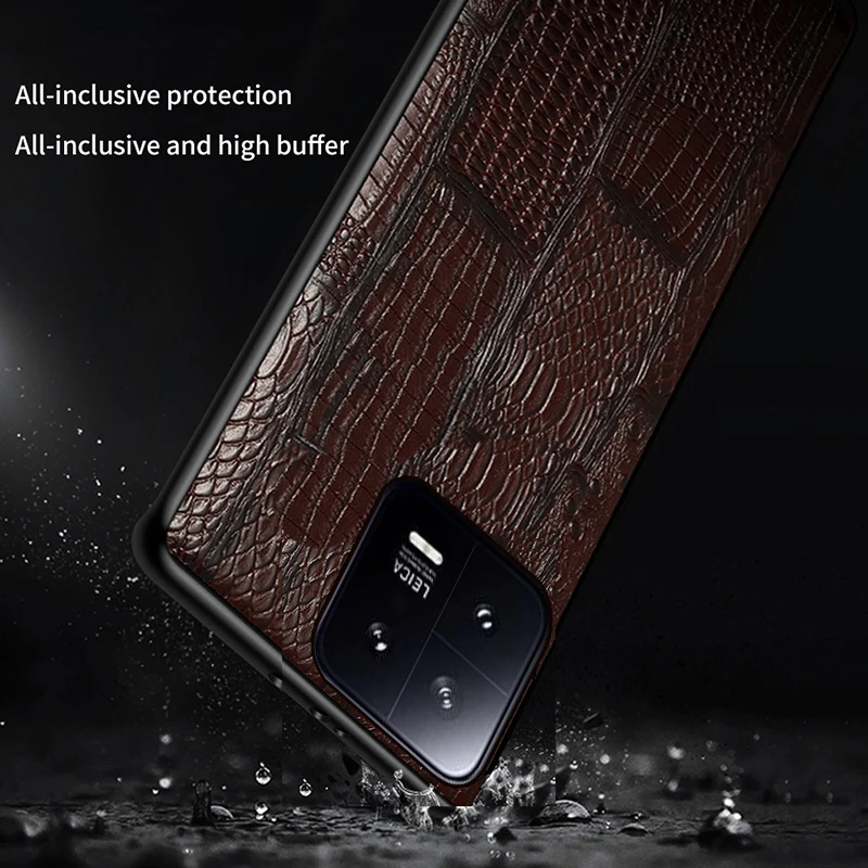 luxury Leather Phone Case For xiaomi 13 12 11 10 9 Pro 12s 12x 10t 9t 12 11 Lite 11 12 Ultra ​Crocodile stripe Back cover case